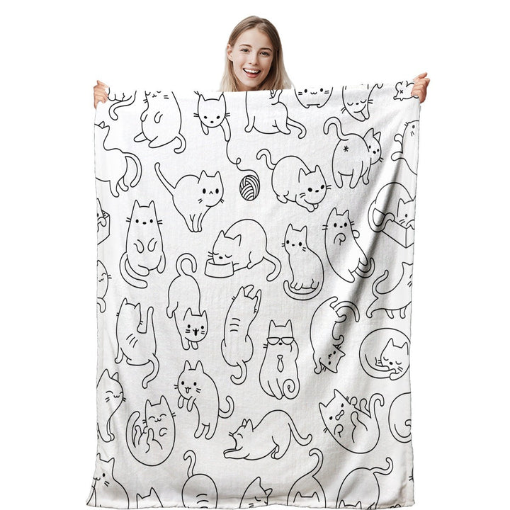 Coperta in flanella con stampa digitale simpatico gatto - Gufetto Brand 