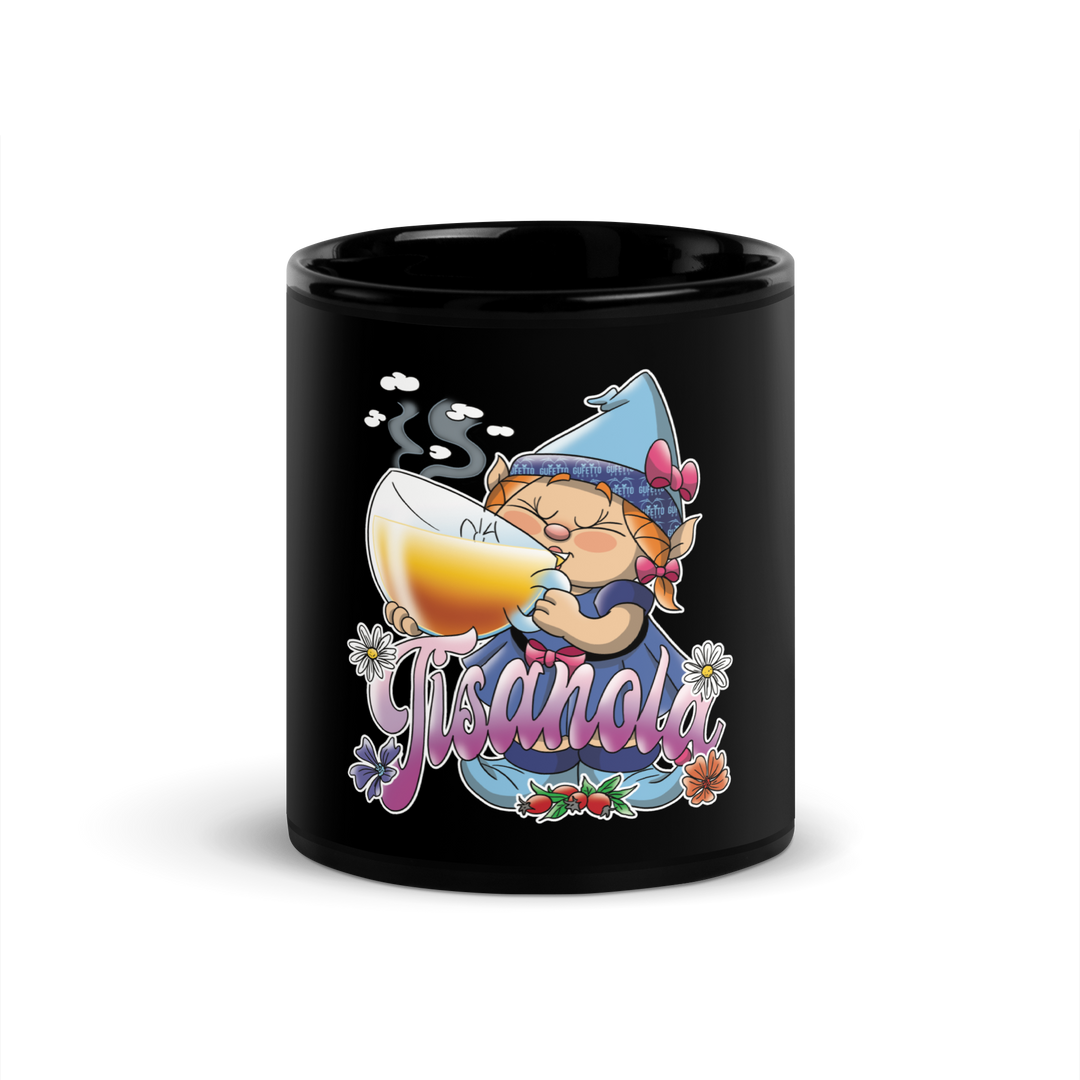 Tazza nera lucida TISANOLA - Gufetto Brand 