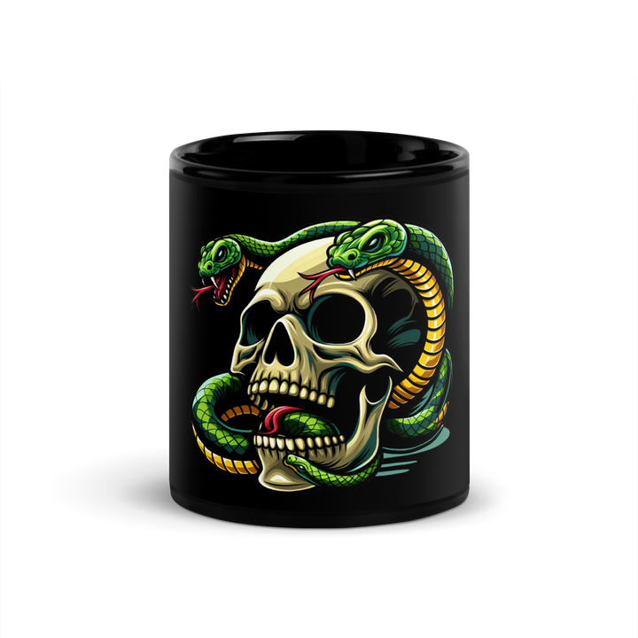 Tazza nera lucida SKULL DARK - Gufetto Brand 