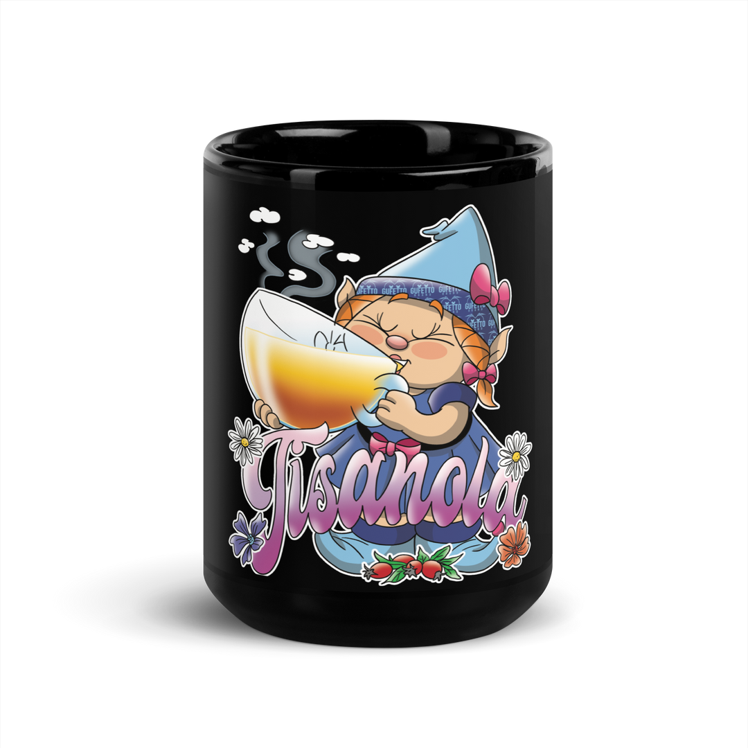 Tazza nera lucida TISANOLA - Gufetto Brand 
