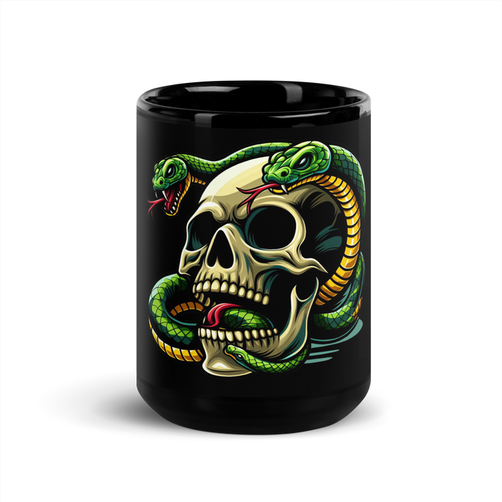 Tazza nera lucida SKULL DARK - Gufetto Brand 