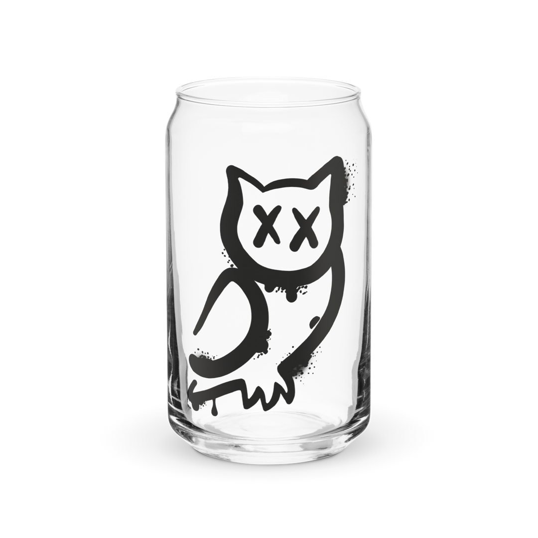 Bicchiere a forma di barattolo GUFETTO 1 NERO OCCHI NERI - Gufetto Brand 