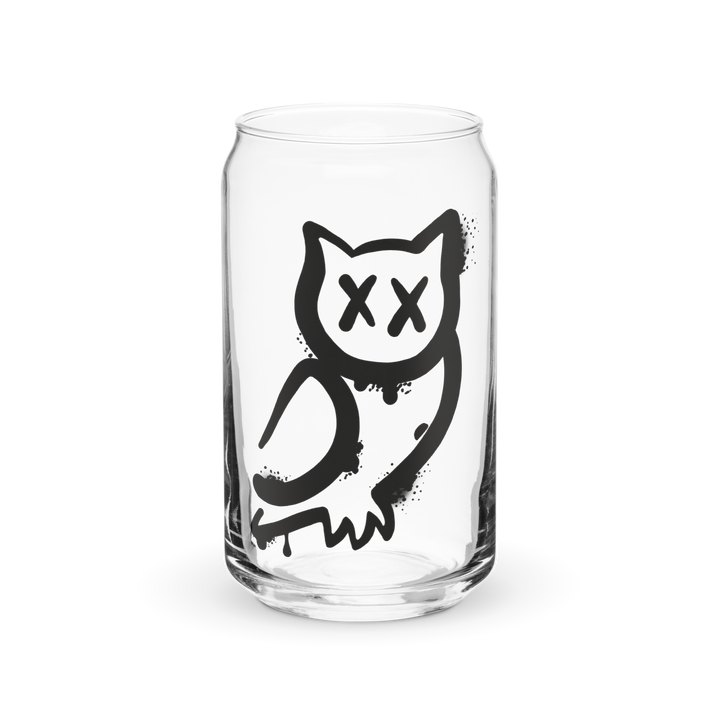 Bicchiere a forma di barattolo GUFETTO 1 NERO OCCHI NERI - Gufetto Brand 