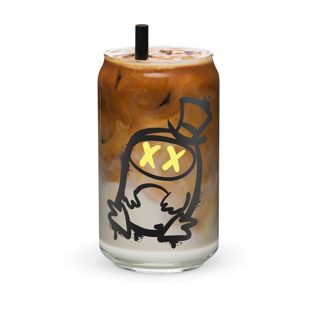 Bicchiere a forma di barattolo GUFETTO 2 NERO OCCHI GIALLI - Gufetto Brand 