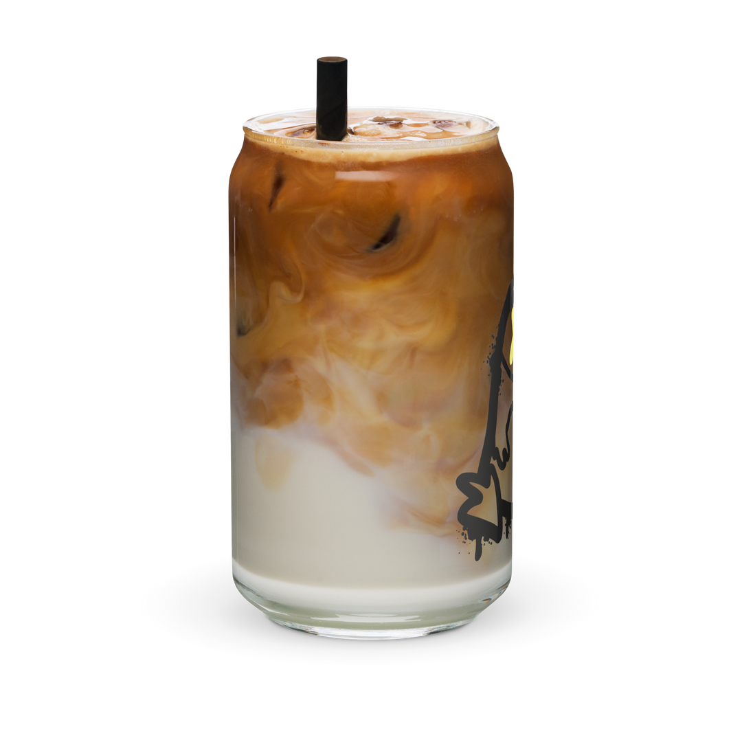 Bicchiere a forma di barattolo GUFETTO 2 NERO OCCHI GIALLI - Gufetto Brand 