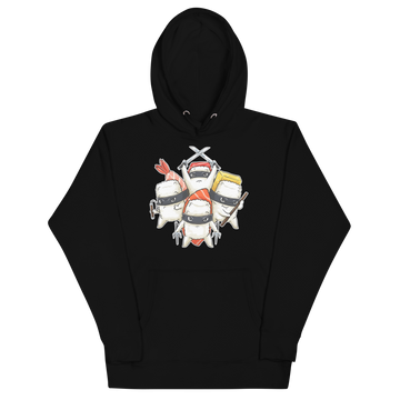 Felpa con cappuccio Unisex Donna/Uomo Ninja Sushi