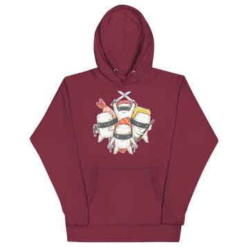 Felpa con cappuccio Unisex Donna/Uomo Ninja Sushi