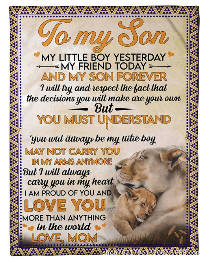 Coperta in flanella con lettera - Gufetto Brand 