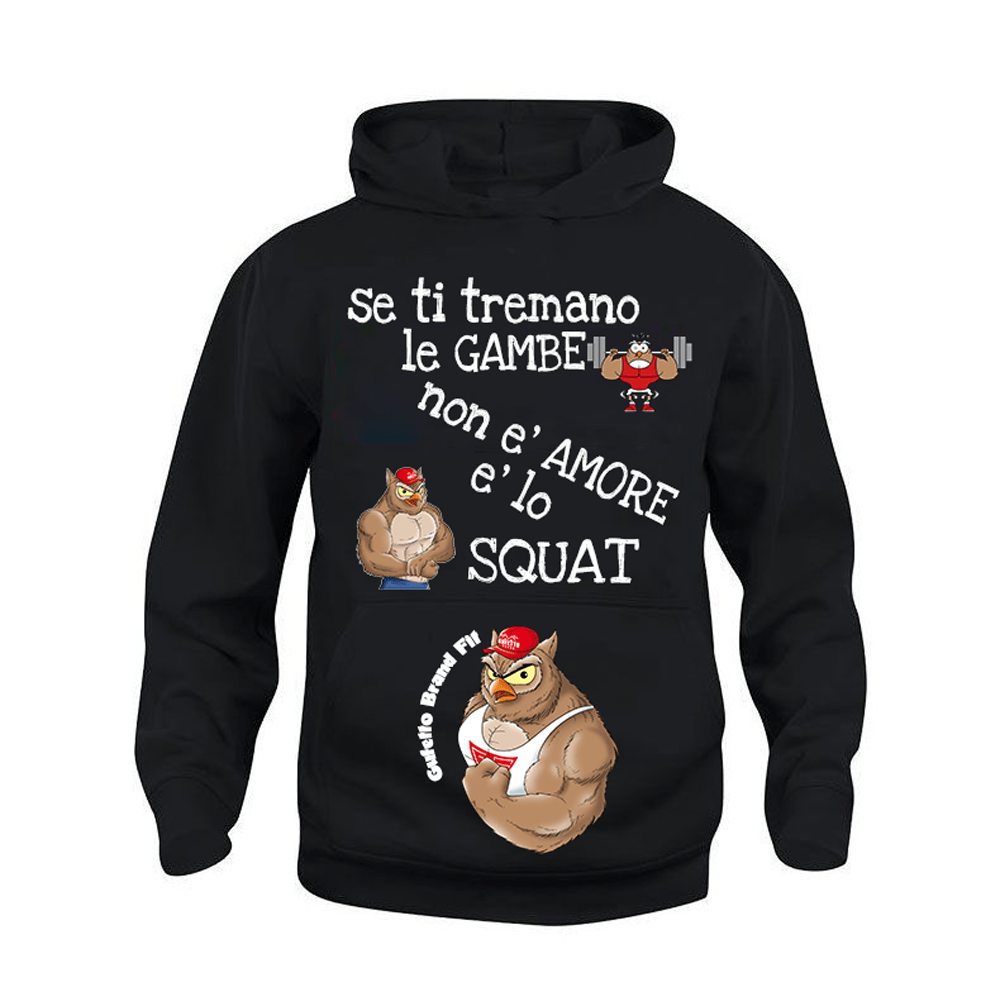 BLACKF. Felpa Uomo Fit SQUAT - Gufetto Brand 