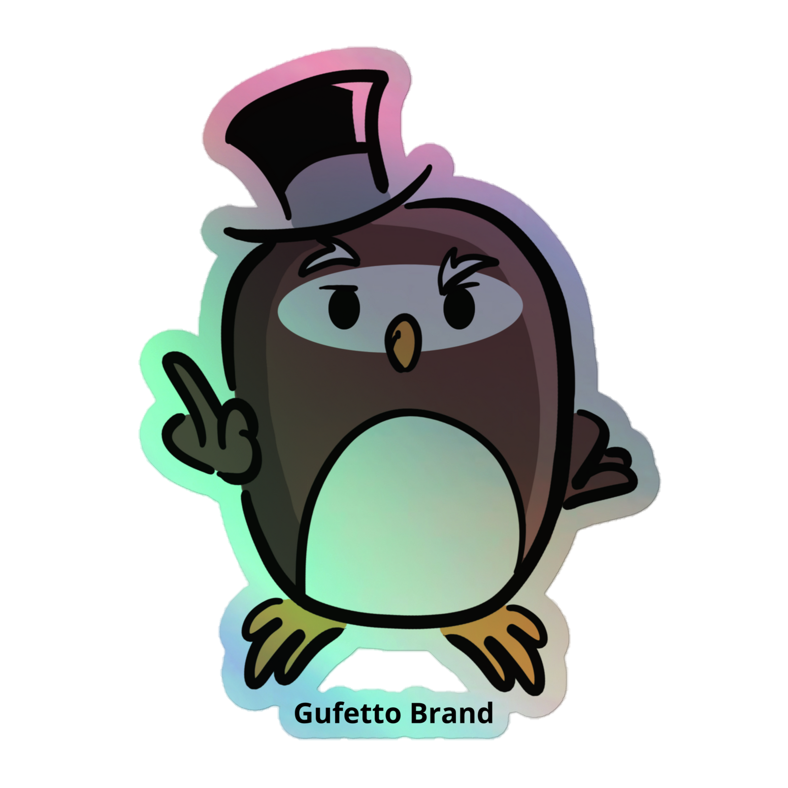 Adesivi olografici GUFETTO FUCK - Gufetto Brand 