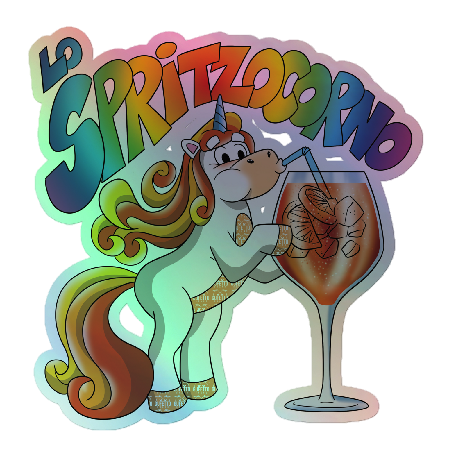Adesivi olografici LO SPRITZOCORNO - Gufetto Brand 