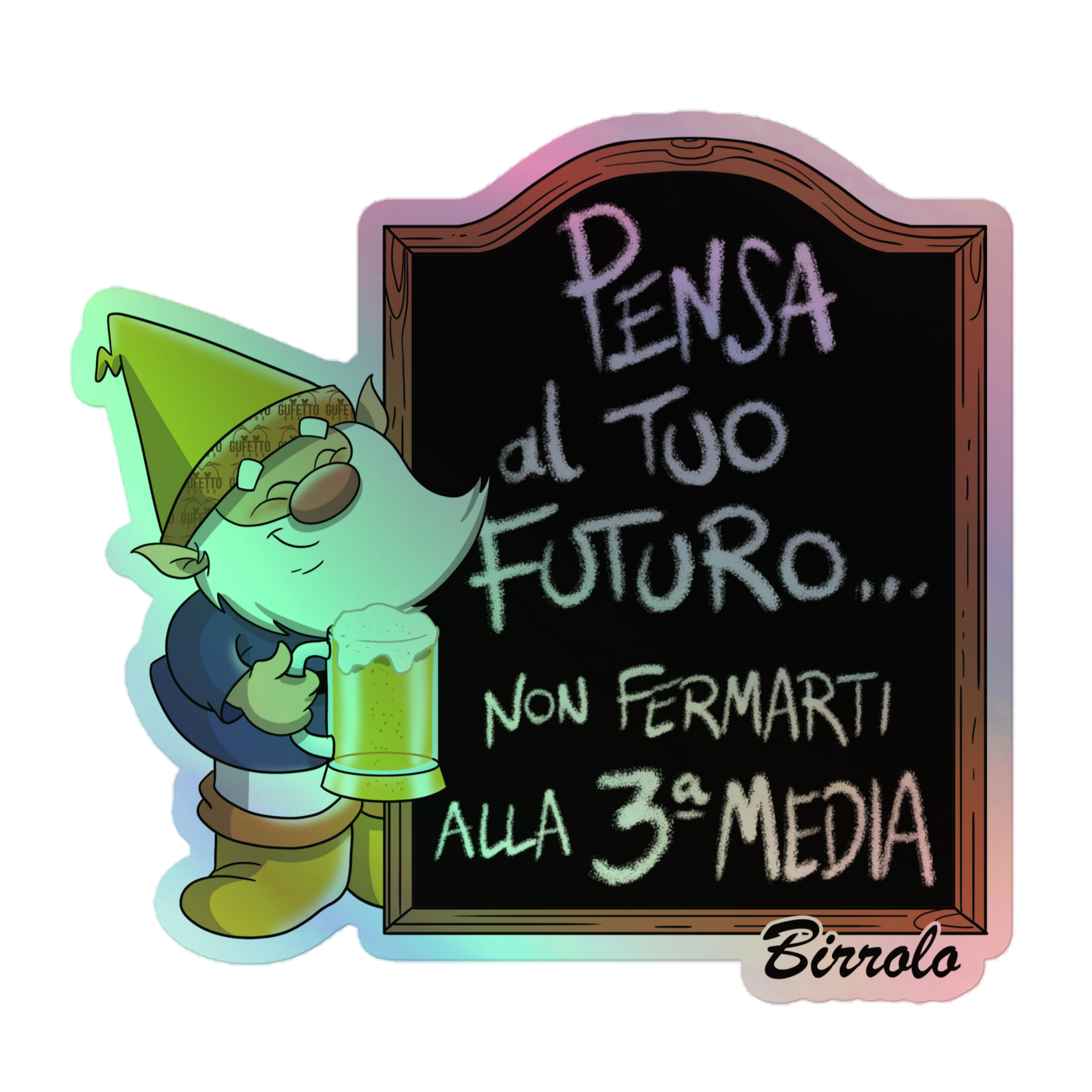 Adesivi olografici BIRROLO TERZA MEDIA - Gufetto Brand 