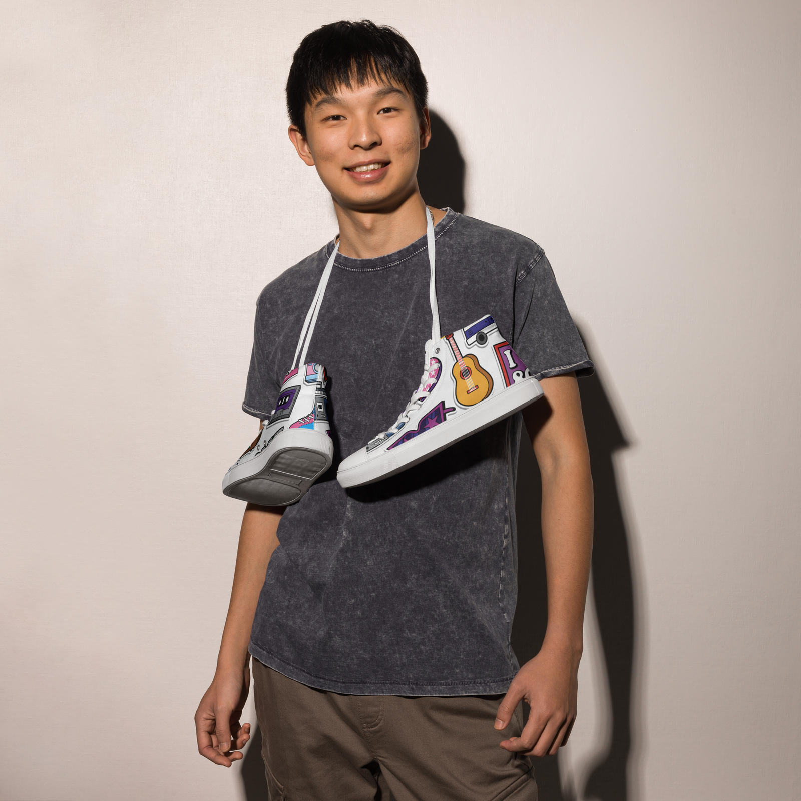 Sneakers alte in tela da uomo 80/90 - Gufetto Brand 