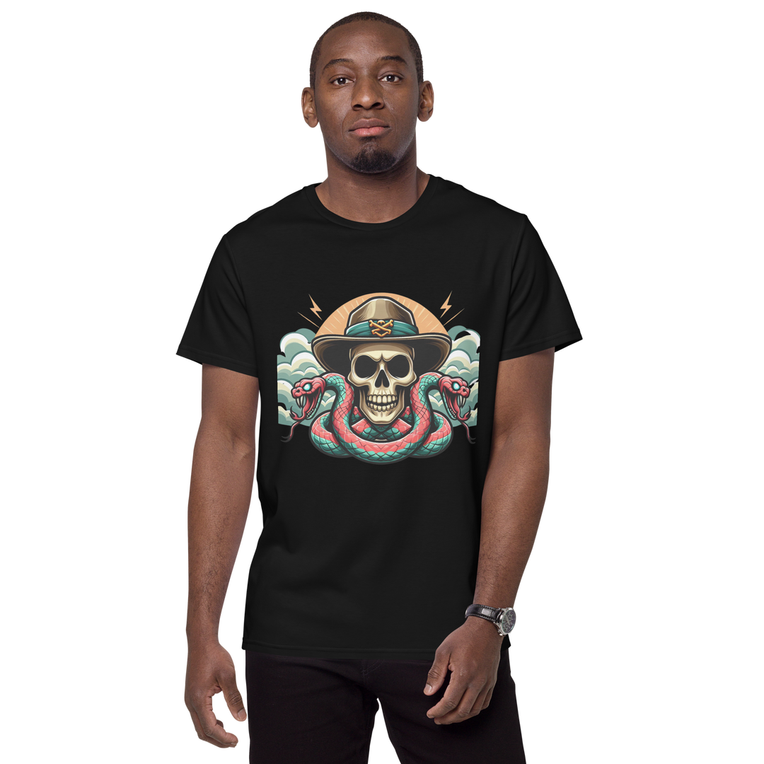 T-shirt in cotone premium uomo SKULL DARK WEST - Gufetto Brand 