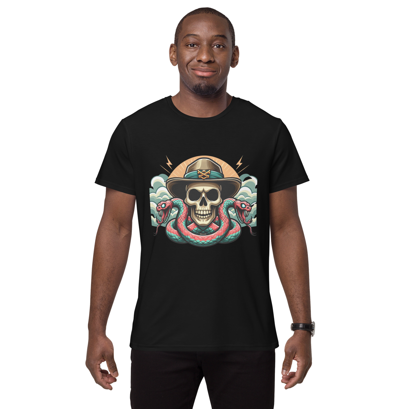 T-shirt in cotone premium uomo SKULL DARK WEST - Gufetto Brand 
