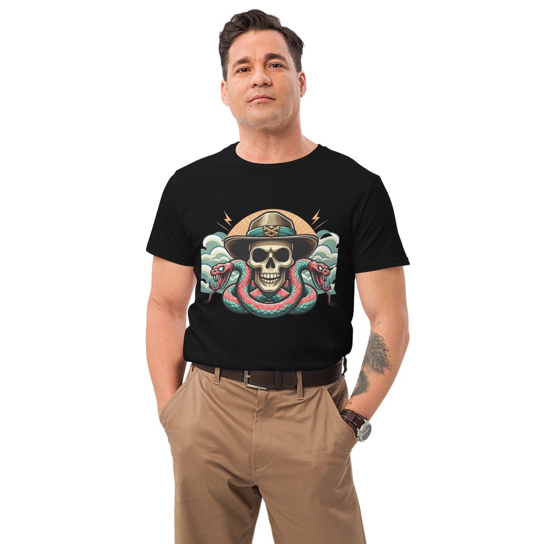 T-shirt in cotone premium uomo SKULL DARK WEST - Gufetto Brand 