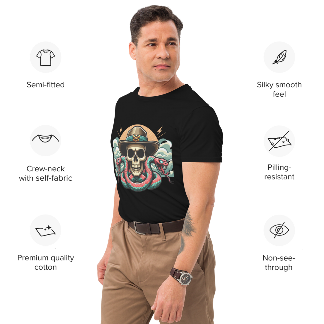 T-shirt in cotone premium uomo SKULL DARK WEST - Gufetto Brand 