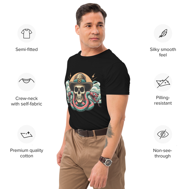 T-shirt in cotone premium uomo SKULL DARK WEST - Gufetto Brand 