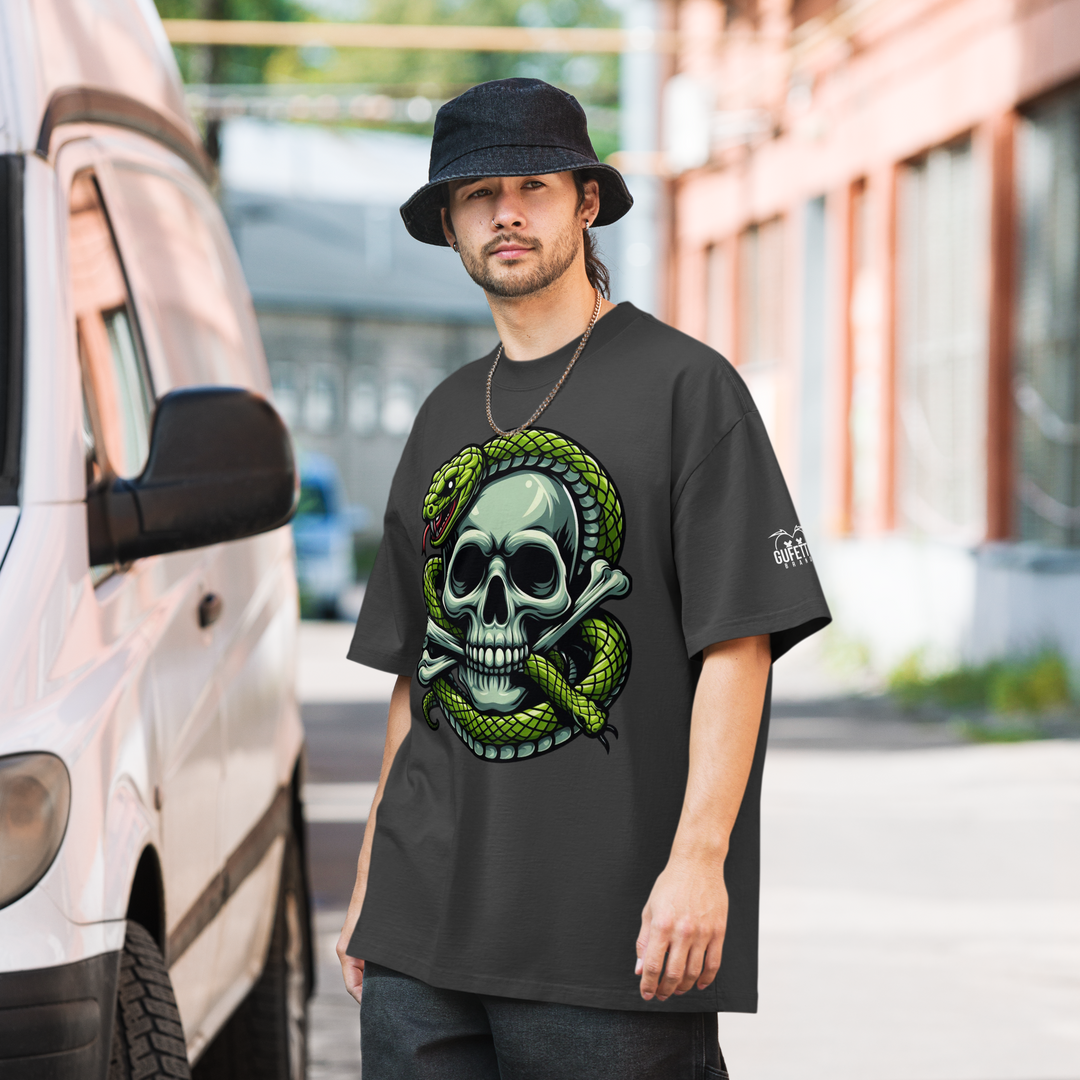 T-shirt sbiadita oversize DARKSKULL - Gufetto Brand 
