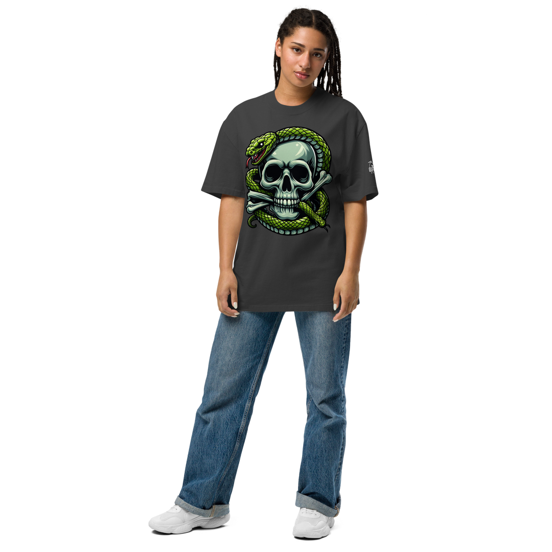 T-shirt sbiadita oversize DARKSKULL - Gufetto Brand 