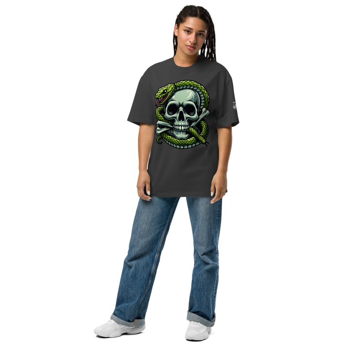 T-shirt sbiadita oversize DARKSKULL - Gufetto Brand 