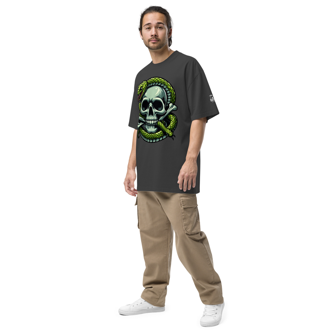 T-shirt sbiadita oversize DARKSKULL - Gufetto Brand 