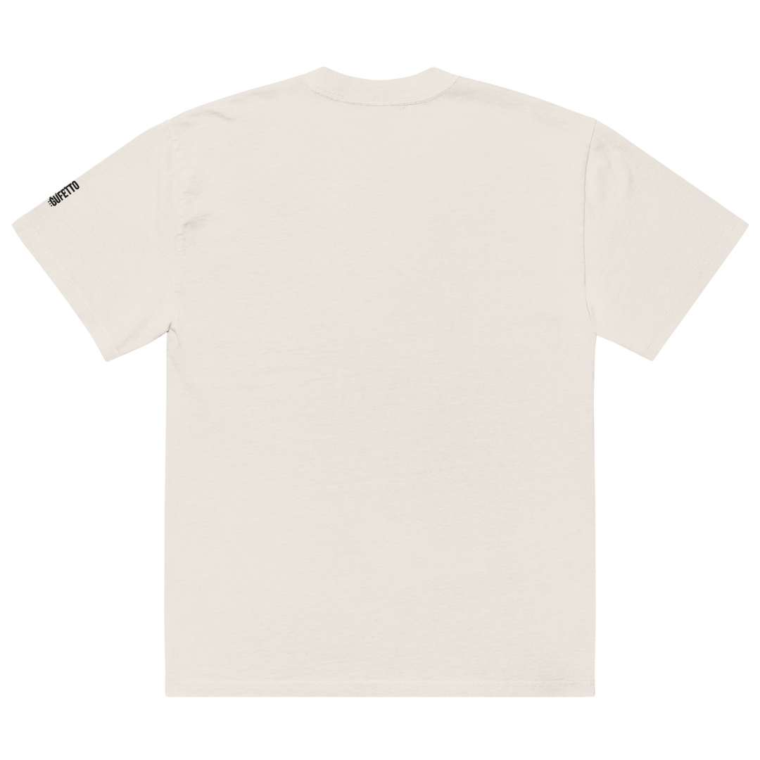 T-shirt sbiadita oversize GUFETTO OCCHI NERI - Gufetto Brand 