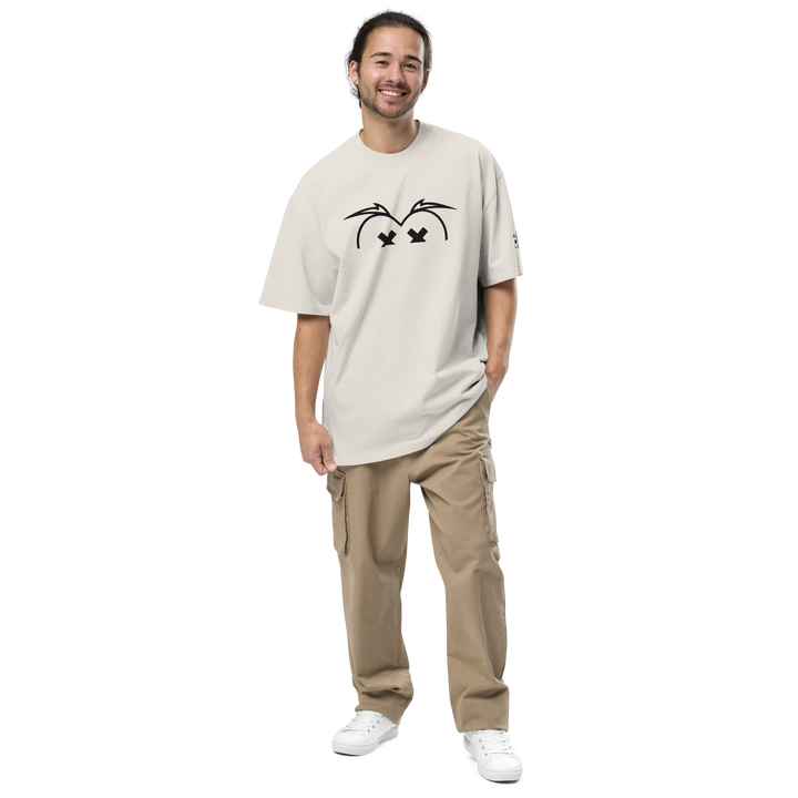 T-shirt sbiadita oversize GUFETTO OCCHI NERI - Gufetto Brand 