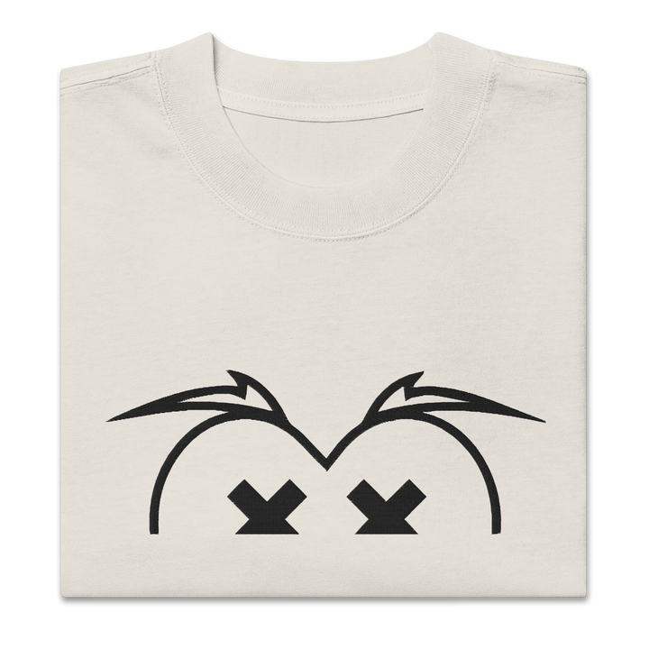 T-shirt sbiadita oversize GUFETTO OCCHI NERI - Gufetto Brand 