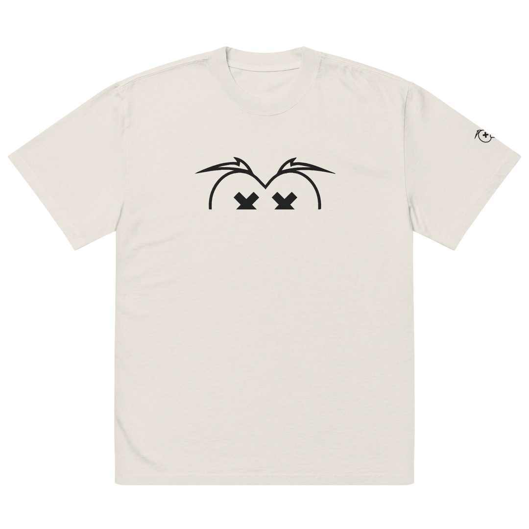 T-shirt sbiadita oversize GUFETTO OCCHI NERI - Gufetto Brand 