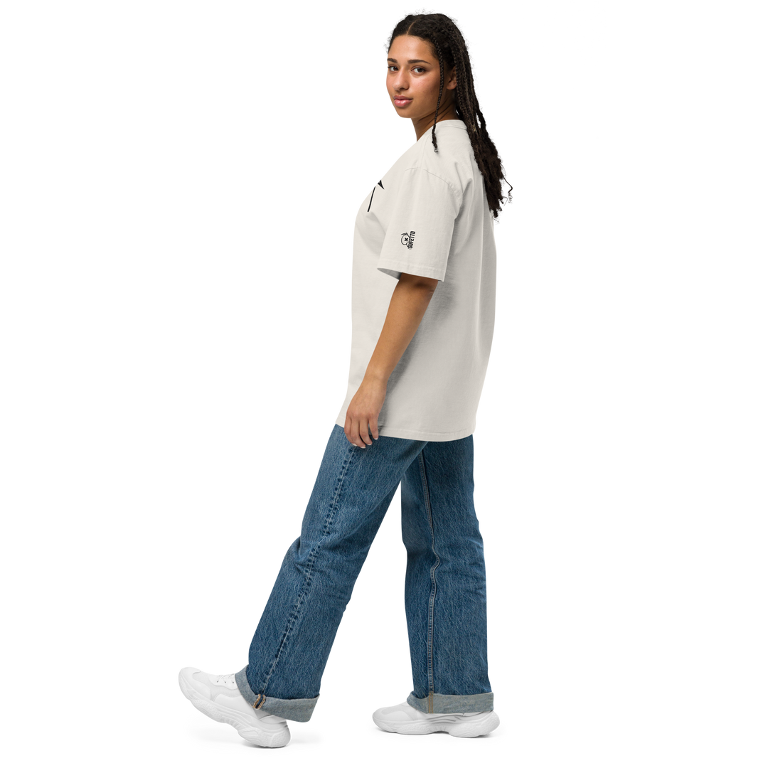 T-shirt sbiadita oversize GUFETTO OCCHI NERI - Gufetto Brand 