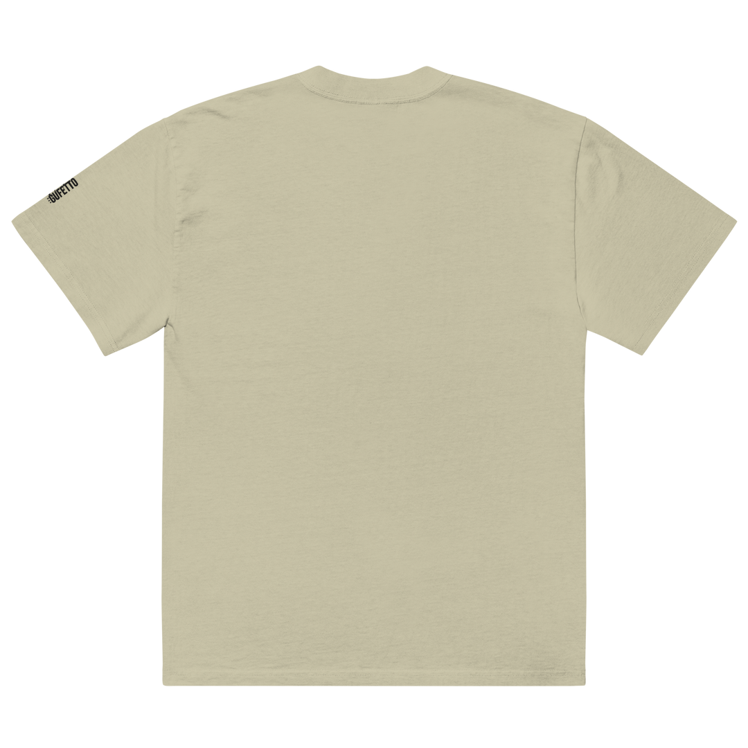 T-shirt sbiadita oversize GUFETTO OCCHI NERI - Gufetto Brand 