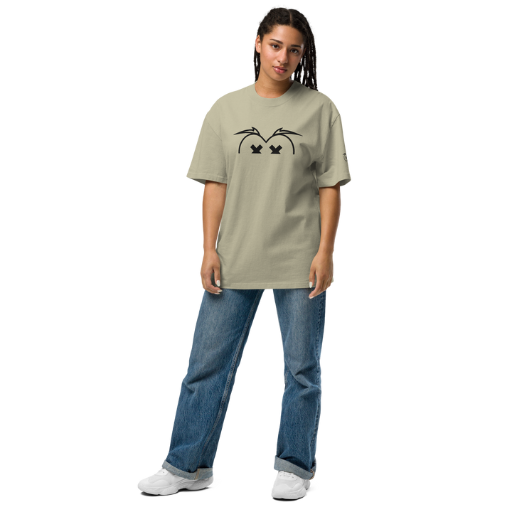 T-shirt sbiadita oversize GUFETTO OCCHI NERI - Gufetto Brand 