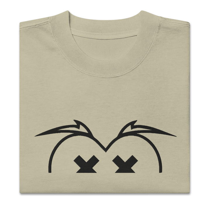 T-shirt sbiadita oversize GUFETTO OCCHI NERI - Gufetto Brand 