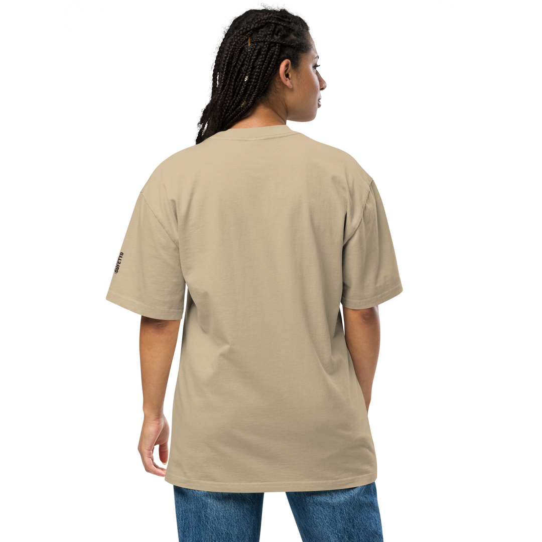 T-shirt sbiadita oversize GUFETTO OCCHI NERI - Gufetto Brand 