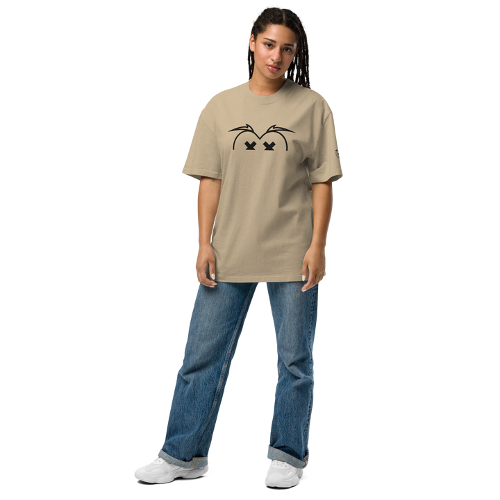 T-shirt sbiadita oversize GUFETTO OCCHI NERI - Gufetto Brand 