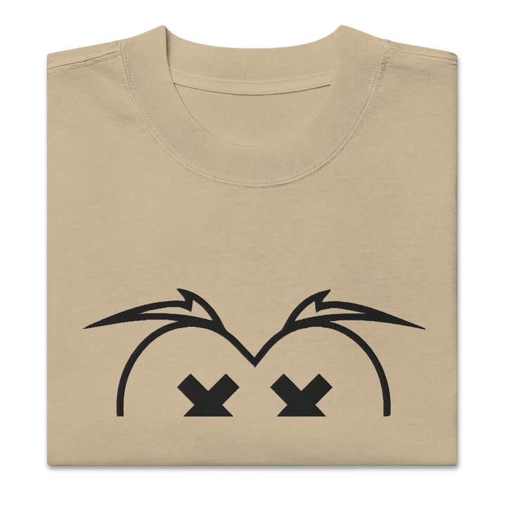 T-shirt sbiadita oversize GUFETTO OCCHI NERI - Gufetto Brand 