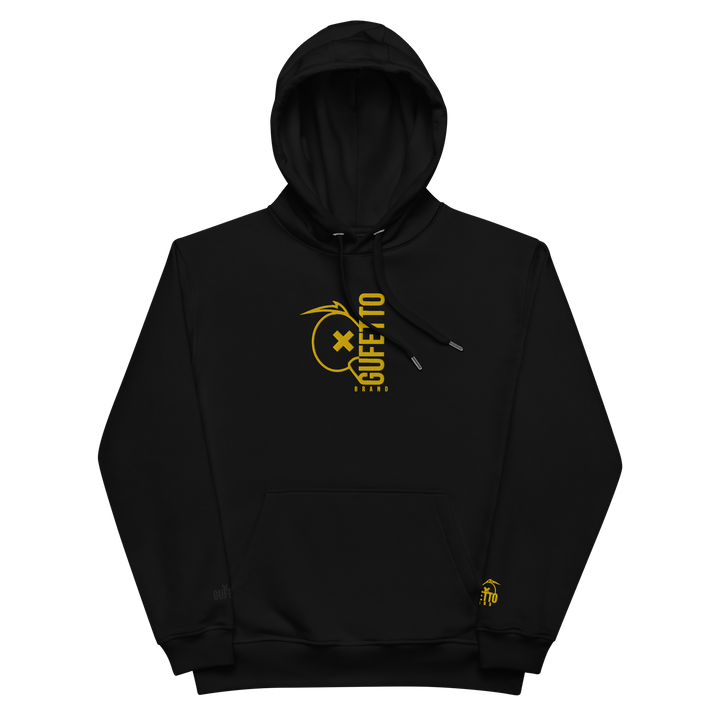 Felpa con cappuccio ecosostenibile premium GUFETTO BRAND YELLOW - Gufetto Brand 