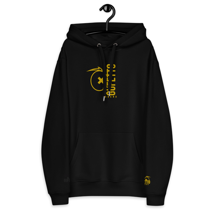 Felpa con cappuccio ecosostenibile premium GUFETTO BRAND YELLOW - Gufetto Brand 