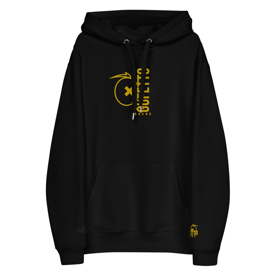 Felpa con cappuccio ecosostenibile premium GUFETTO BRAND YELLOW - Gufetto Brand 