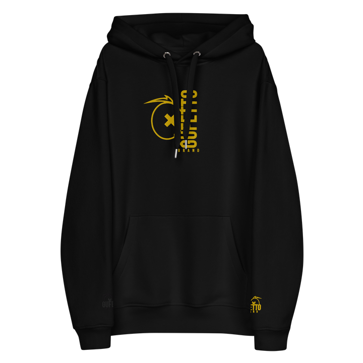 Felpa con cappuccio ecosostenibile premium GUFETTO BRAND YELLOW - Gufetto Brand 