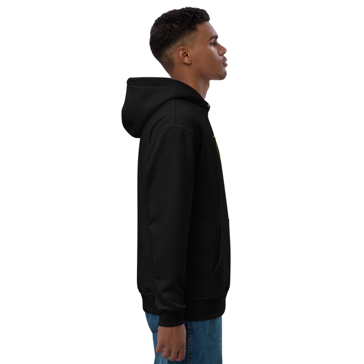 Felpa con cappuccio ecosostenibile premium GUFETTO BRAND YELLOW - Gufetto Brand 