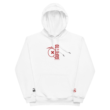 Premium eco hoodie Gufetto Brand White/Red