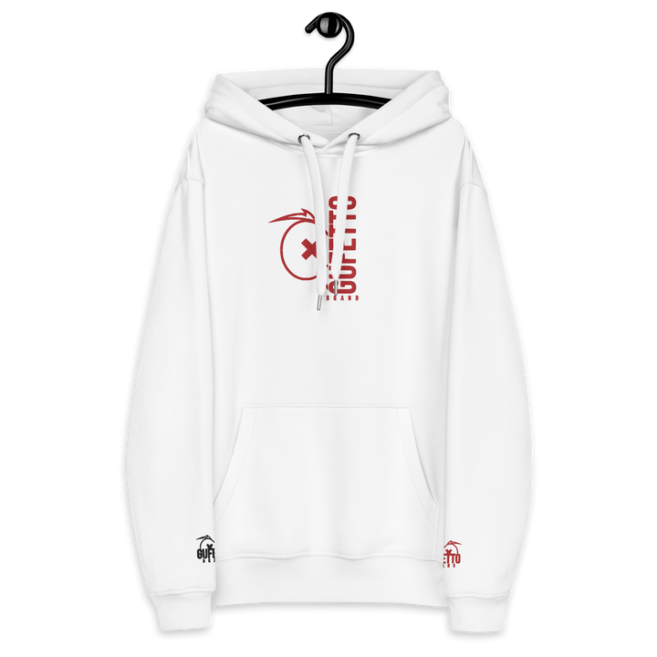 Premium eco hoodie Gufetto Brand White/Red - Gufetto Brand 