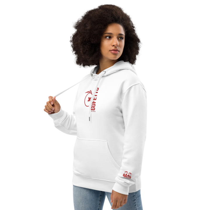 Premium eco hoodie Gufetto Brand White/Red - Gufetto Brand 