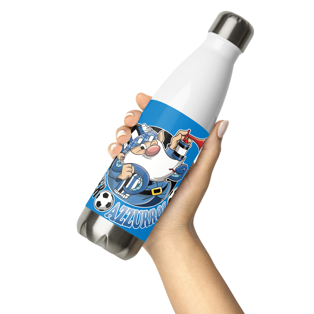 Borraccia in acciaio inossidabile NERO AZZURROLO - Gufetto Brand 