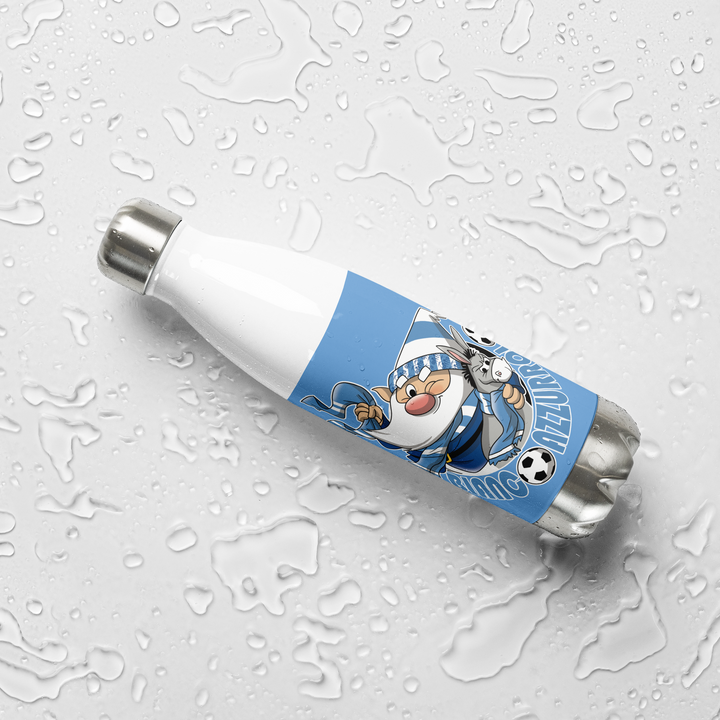 Borraccia in acciaio inossidabile BIANCO AZZURROLO - Gufetto Brand 