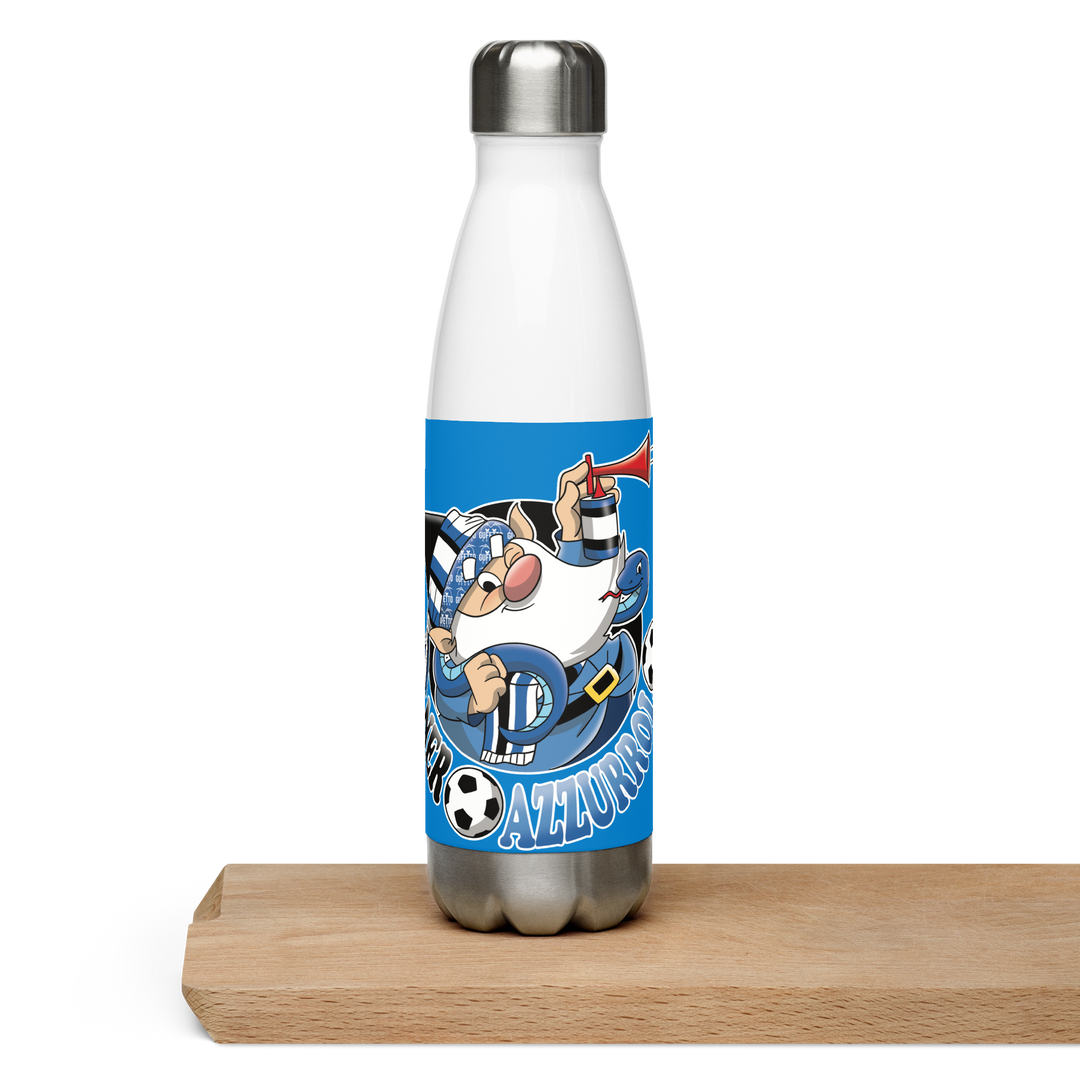 Borraccia in acciaio inossidabile NERO AZZURROLO - Gufetto Brand 