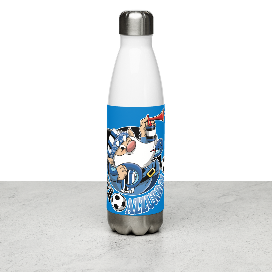 Borraccia in acciaio inossidabile NERO AZZURROLO - Gufetto Brand 