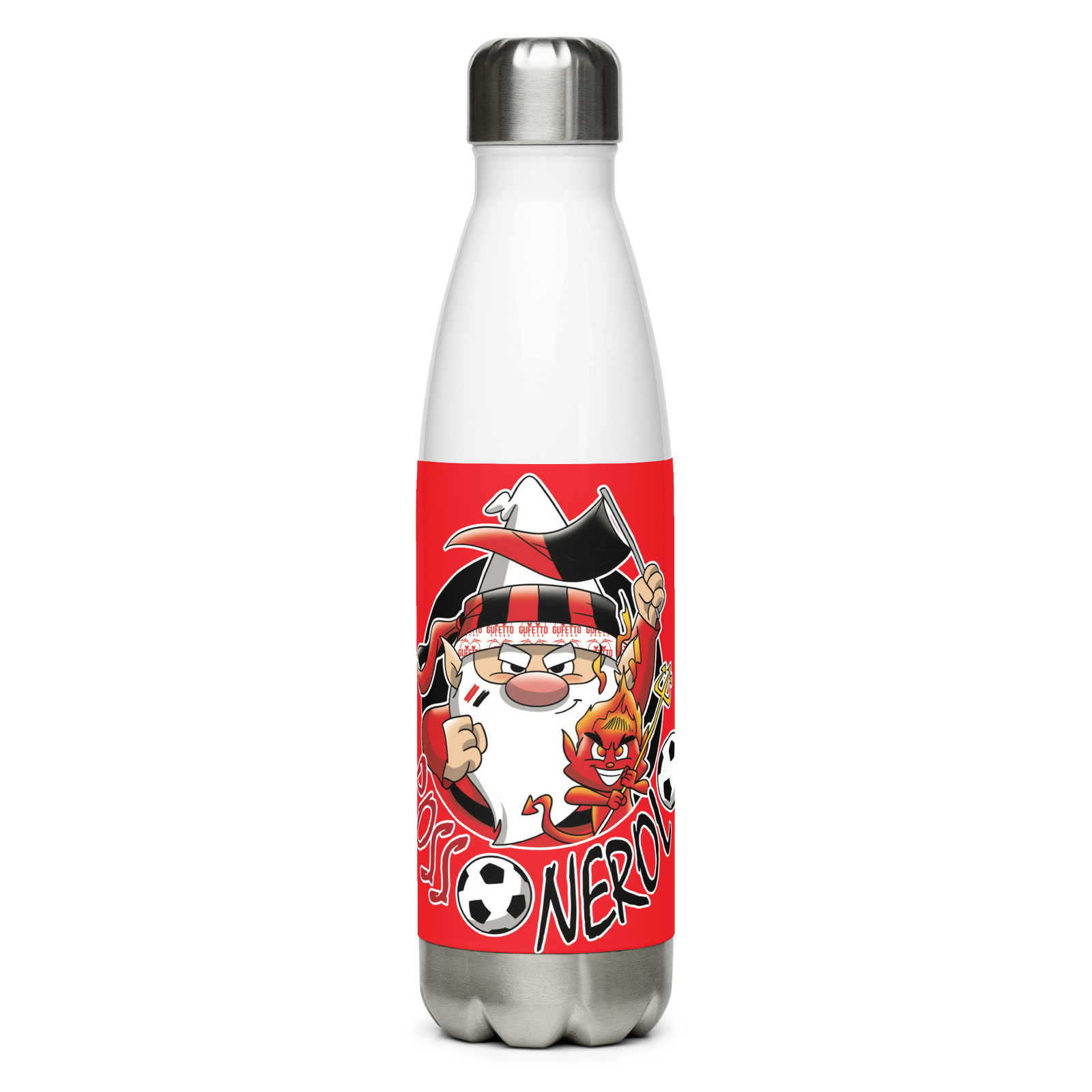 Borraccia in acciaio inossidabile ROSSO NEROLO - Gufetto Brand 